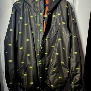 The North Face Men's Green Ski Jacket with Tribal Accents